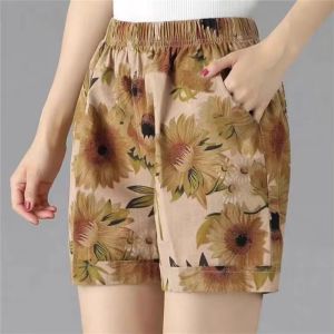 QIAOXIZI | Printed Lightweight Loose Wide-Leg Shorts for Senior Women