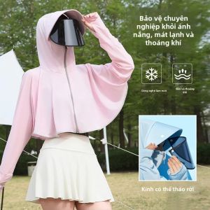 Áo Khoác Chống Tia UV Cho Nữ Áo Khoác Có Mũ Trùm Đầu Bằng Lụa Băng Thoáng Khí Áo Khoác Vừa Vặn Cho Các Hoạt Động Ngoài Trời Mùa Xuân Hè