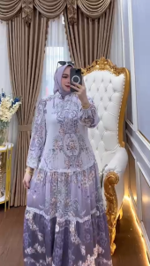 . Dress Wanita Muslim Raya Rample Susun Terbaru busui Frendly Bahan Ceruty Premium Sudah Ada Furing Adem Gamis Pesta Keluarga Kondangan Viral Mewah Kekinian New Model Baju Busana Dewasa Jumbo Promo Murah | Canda