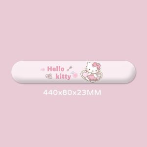 Cute Kitty Cat Mousepad with Wrist Support Thickened Memory Foam Anti-slip Mat for Office Use Womens Computer Accessories