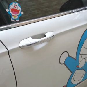 4PCS Carbon 3D Door Sill Plate Guard Pelindung Pijakan Injakan Kaki Pintu Mobil Set Utk Honda Toyota