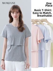 Mom Jane | Breastfeeding Short Sleeve T-Shirt for Pregnant Women Lightweight