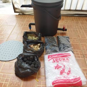 ember hitam bio filter kolam ikan koi