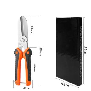 Kéo Công Nghiệp Đa Năng Bằng Thép Không Gỉ Dùng Cho Tấm Sắt Và Dây Tay Cầm Cao Su Dụng Cụ Thợ Điện Kéo Cắt Kim Loại