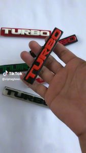 EMBLEM MOBIL TURBO UKURAN KECIL VARIASI TIMBUL 3D BAHAN FIBERGLASS