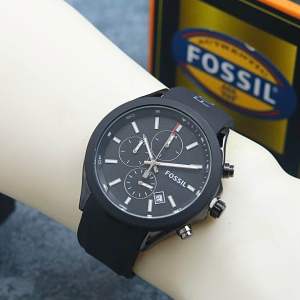 BEST SELLERR ‼️Jam Tangan Business Pria / Cowok FOSS Chrono Aktif Strap Tali Rubber Free Box