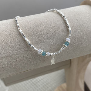 Elegant Blue Crystal Fish Scale Bracelet Womens Fashion Jewelry Beaded Silver Dust Lightweight Luxury Versatile Hand Accessory