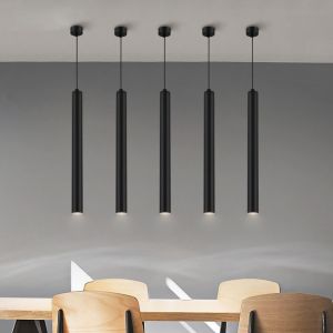 Seville One Pack Nordic LED Pendant Light Long Tube lamp Cylinder Pipe Hanging Lamps Kitchen Island Dining Room Cord Kitchen Lamp