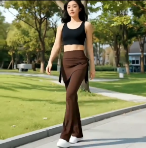 Legging Rok 2 in 1 Celana Olahraga Wanita Cutbray Highwaist Skirt Pant Model Tali Serut Samping Pilates Yoga Celana Running Sport