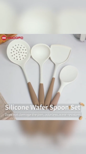 MODOFO 4PCS Silicone Kitchen Utensils Set Sandok Spatula for Non Stick Pan Cooking Tools Aesthetic