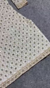 Heavy Faux Georgette With Heavy 5mm Embroidery Sequence Work With Full Sleeve With Latkan Dori