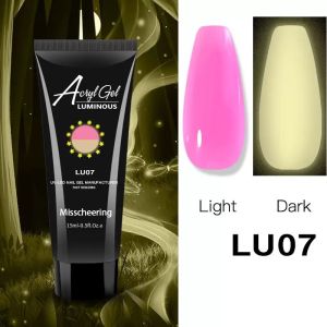 Acrylic gel luminous nail extension glow in the dark nail gel nail art gel extension tube perlengkapan kuku manicure pedicure 15ml