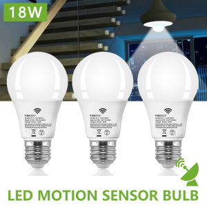 3PCS E26 Radar Motion Sensor LED Light Bulbs 18W 110V Night Light for Bedroom Garden Home Automation