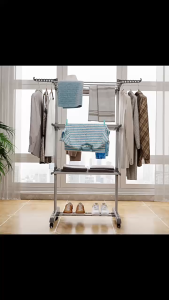 🔶3 Layers Drying Rack Multifunctional Clothing Dry Rack Hanger Folding Laundry Rack Outdoor Foldable ng Damit Clothes Rack Hanger Rack Stand Stainless Adjustable Laundry Rack