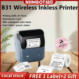 Niimbot B3S QR ป้ายบาร์โค้ดเครื่องพิมพ์ความร้อนถือโลโก้แบบพกพาธนาคารที่กำหนดเองกันน้ำกาวตนเองสติกเกอร์สีสำนักงานซูเปอร์มาร์เก็ตอาหารขนมปังอบ Id เครื่องประดับราคาป้ายสายเคเบิลเครือข่ายการค้าโทรศัพท์มือถือเครื่องติดฉลาก