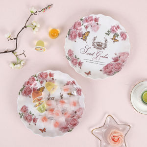 New Run Long จานใส่ของตกแต่งบ้านสไตล์ยุโรป จานใส่ผลไม้ จานใส่ขนม จานใส่ถั่ว จานทรงกลม จานสำหรับใส่ของในครัวเรือน