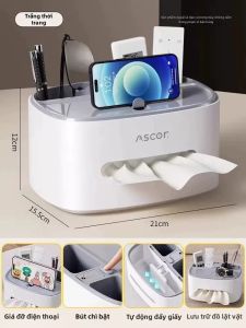 ASCOR | Hộp Giấy Quần Áo Đa Năng Cao Cấp Có Kệ Để Điều Khiển