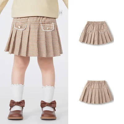 Balabala | Chân Váy Xếp Ly Kẻ Caro Tweed