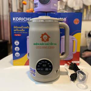 Máy làm sữa hạt korichi 6344- 12L xay các loại hạt siêu nhuyễn mịn chống trào 8 chế độ nấu dễ vệ sinh bảo hành 12 tháng