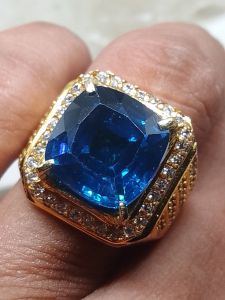 CINCIN BATU BLUE TOPAZ CORUNDUM  COSTUM HQ