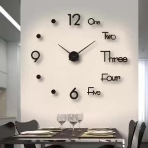 3D Creative Frameless DIY Wall Hanging Clock Wall Stickers Home Mute Digital Clock Living Room Office Wall Decoration