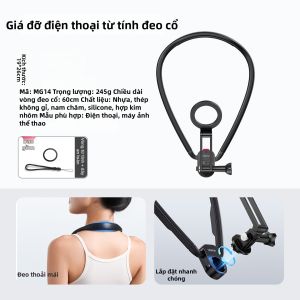Ulanzi | Giá đỡ điện thoại đeo cổ từ tính quay góc nhìn thứ nhất hỗ trợ chống rung dùng cho livestream vlog đạp xe