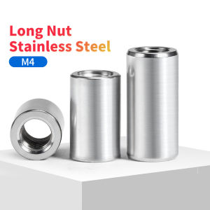304 SS Long Round Nuts M4 Threaded Rod Connector Nuts 5/10Pcs High Strength Heat Resistant For Industrial Applications