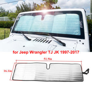 Car Front Windshield Sunshade Sun Visor UV Rays Cover for Jeep Wrangler TJ JK JL Gladiator JT 1997-2026 Up Interior Accessories