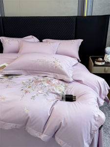 Luxury Style Embroidered Cotton Bedding Set 4Pcs