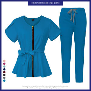 NiaaHinn | Niaahinn Surgery Nursing Uniform Multicolor Tunic Beauty Soft Stretch Uniforms Medical Scrubs Uniforms Zipper Pants Surgical Set