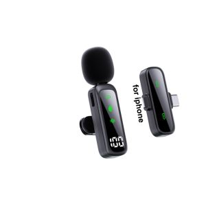 Mini Wireless Lavalier Microphone for iPhone Android Noise Cancelling Interview Vlog Camera Wireless Microphone Kit with Clip