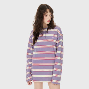 Turn Signal | Trendy Striped Long Sleeve Womens POLO Shirt Autumn and Spring New Casual Loose