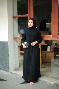 exclusive gamis dress pesta ratih abaya hitam arab jetblack