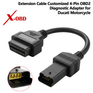 4-Pin OBD2 Diagnostic Adapter for Ducati Monster Panigale Diavel Multistrada–DDA to OBD2 Scanner Cable–Read Clear Fault Codes
