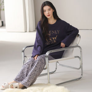 MiiOW | Pure Cotton Cat Person Sleepwear Long Sleeve Womens Home Clothes Set Soft Comfortable Skin-friendly Suitable For Outdoor