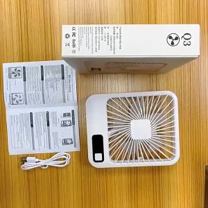 พัดลมตั้งโต๊ะแบบพกพา ไร้สาย มีแบตในตัว พับเก็บได้ ปรับแรงลมได้ 3 ระดับ พัดลมราคาถูก แบตเตอรี่ในตัว พับได้ ปรับได้