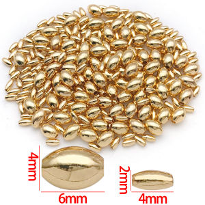 20 Hạt Chuỗi Hình Oval Mạ Vàng Thật 18K Chất Liệu Đồng Thau Dùng Làm Phụ Kiện Trang Sức Tự Làm Vòng Tay Vòng Cổ