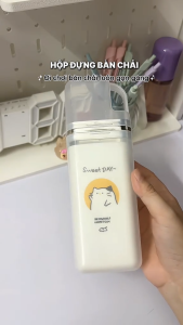 Hộp Đựng Bàn Chải Kèm Sticker Dán Trang Trí Hộp Đựng Kem Đánh Răng Có Nắp Đậy Chống Bụi An Toàn