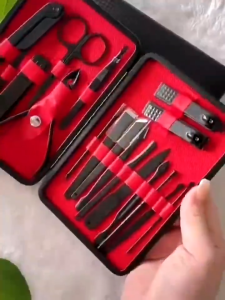 【SKIT SG】8/24 Pieces Manicure & Pedicure Grooming Kit Set Professional Nail Clippers Beauty Nail Kit Stainless Steel Fingernails And Toenails Nail Cutter with Leather Case Nail Clipper Set Stainless Steel Nail Beauty Tools Set Kit Nail / Foot Care Tools