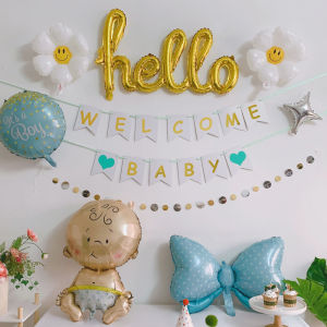 Welcome Baby Welcome Baby Home Welcome Kidspal Pairs Decoration Hanging Flag Balloon Cartoon Bows Birthday