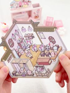 3D Miniature Scenes Sticker DIY Cute Cartoon Journal Chinese Style Landscape Building PET Simno3.0 Sticker 芯陌3.0立体古风造景贴