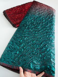 Vải Ren Jacquard Brocade Cao Cấp Nigeria 5 Thước Chất Liệu Vải Châu Phi Thoáng Khí Dùng May Váy Dự Tiệc Nữ Đồ Thủ Công Tự Làm