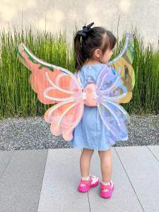 Đồ chơi cánh bướm tiên điện tử cỡ to có hiệu ứng vỗ cánh phát nhạc và đèn hóa trang thiên thần cho bé và cả người lớn