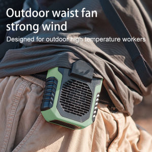 TiasThan 6000mAh Portable Mini Waist Fan Handheld Hanging Neck Small Outdoor Fan Polymer Battery - Equipped Portable Power Bank