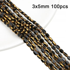 100pcs Briolette Oval Glass Beads Plating Golden Color Crystal Spacer Beads For Beads for Jewelry Making DIY Necklace Bracelet