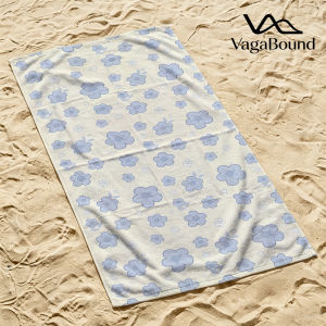 BILIBILI | Pale Blue Flowers Quick Drying Beach Towels Ultra Lightweight Fast-drying Super Absorbent It is a must-have item for summer
