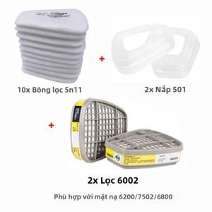 Bộ Lọc Bông 5N11 Dành Cho Hộp Đựng Mặt Nạ Phòng Độc 3M 6200/7502/6800 Hộp Đựng Mặt Nạ Phòng Độc 6001/6002/6004 Để Phun Sơn Hóa Chất