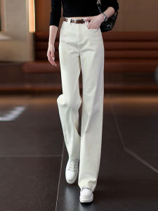 High Waist Wide Leg Straight Cut Loose Fit Light Colored Denim Jeans Womens Autumn 2025 New Style Slimming Casual Cotton Blend