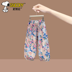 Snoopy Girls Summer Casual Comfortable Two-Piece Set Cute Top Bottoms Childrens Clothing Soft Fabric Easy to Wear for Kids