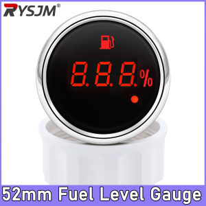 RYSJM | 52mm Digital Fuel Level Gauge 240~33/0~190ohm Oil Tank Level Indicator Fuel Gauge 12V 24V for Marine Yacht Car Fuel Tank Boat